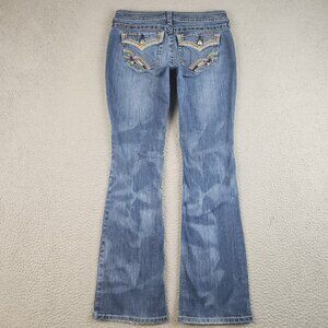 Ariat Ruby Jeans Women's 29R Bootcut Western Embroidered Flap Pockets Denim Blue
